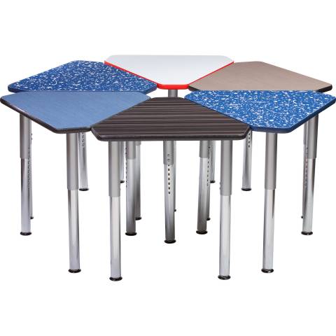 6450 Puzzle Diamond Hexagon tables with Galaxy legs
