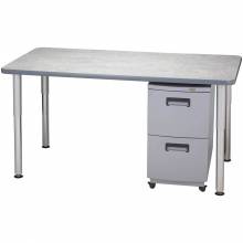 30x48 Single Pedestal with 2 drawer file cabinet